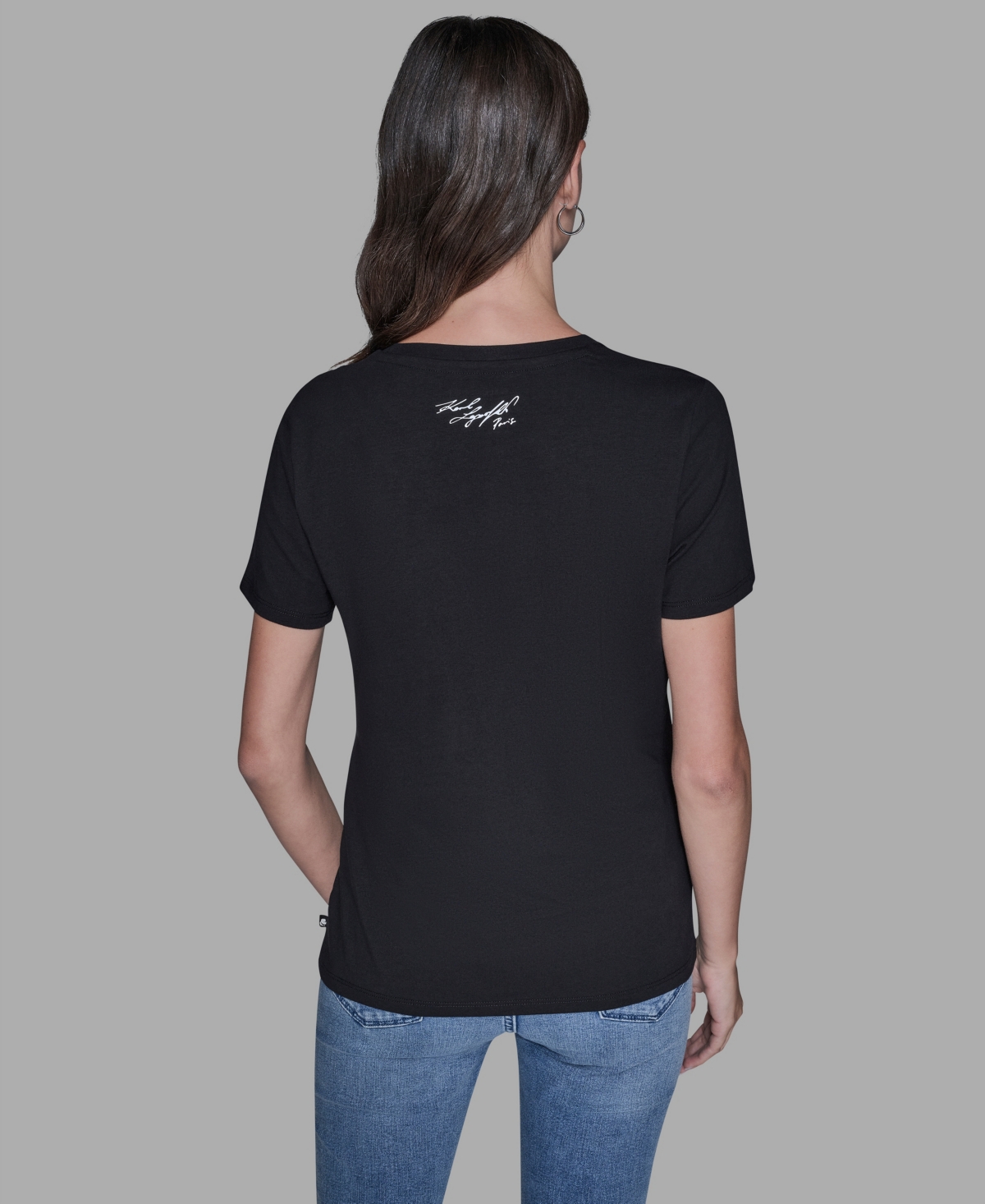 Karl Lagerfeld Women's Printed Short-sleeve T-shirt In Black