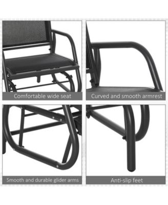 Outdoor Gliders with Breathable Mesh Fabric Curved Armrests,