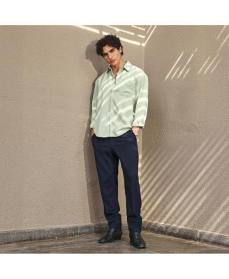 Men's Sage Green Modular Solid Oversized Shirt