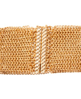 Gold-Tone Chain Mesh Flex Bracelet