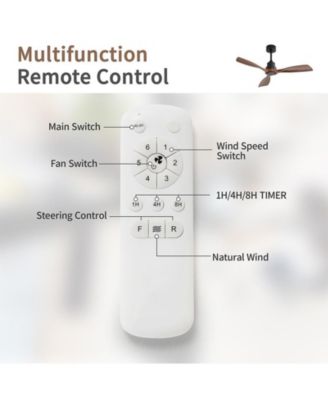 48-inch Modern Black 3-Blade Flush Mount Ceiling Fans Supports Remote Control 6-Speed Arbitrary Adjustment and Timing Function