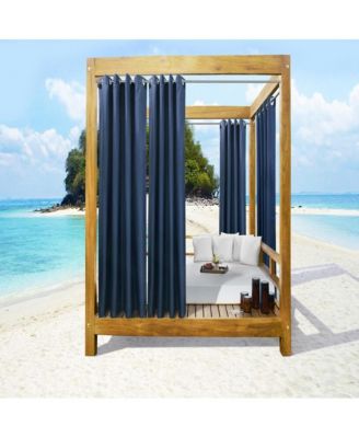 Seascapes Light Filtering Enhance Living Space with Satiny Look Grommet Outdoor Panel Pair Each 50" x 96" Indigo