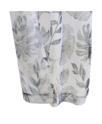 Alba Sheer Botanical Leaf Design Touch of Nature to Your Home or Office Grommet Curtain Panel 52" x 84"; Taupe