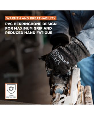 Men's Herringbone Grip Glove - Durable Non-Slip Work Gloves for Cold Conditions, Pack of 12 Pairs