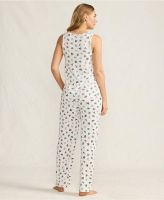 Women's Brushed Cozy Waffle Jersey 3 Piece Pajama Set - Tank Top Pant and Robe