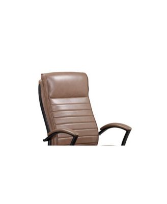   High Back   Top Grain Leather, Wood, Metal   Swivel, Adjustable Height, Tilt Lock, Casters  Leather Desk Chair