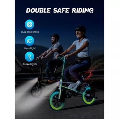 14" Folding Electric Bike for Adults: 700W Peak Motor, 36V/10AH Battery, 18.6MPH Commuter City Ebike