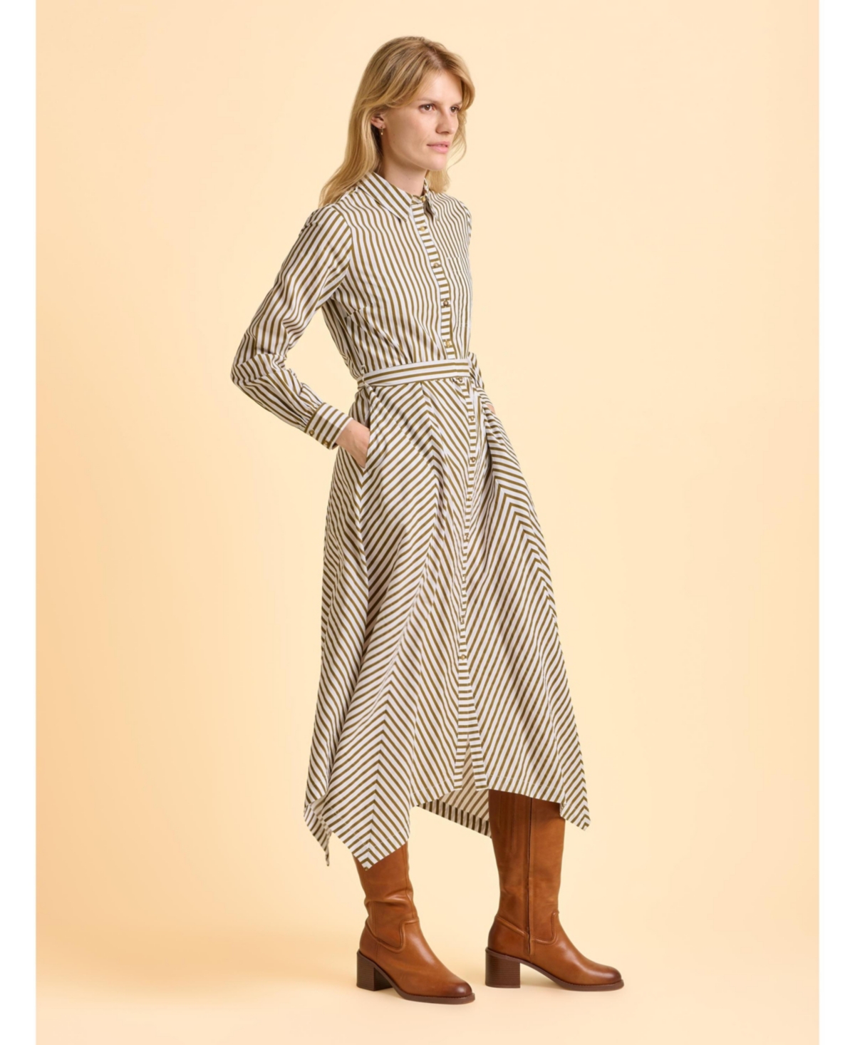 Brakeburn Women's Forrest Long Sleeve Shirt Midi Dress