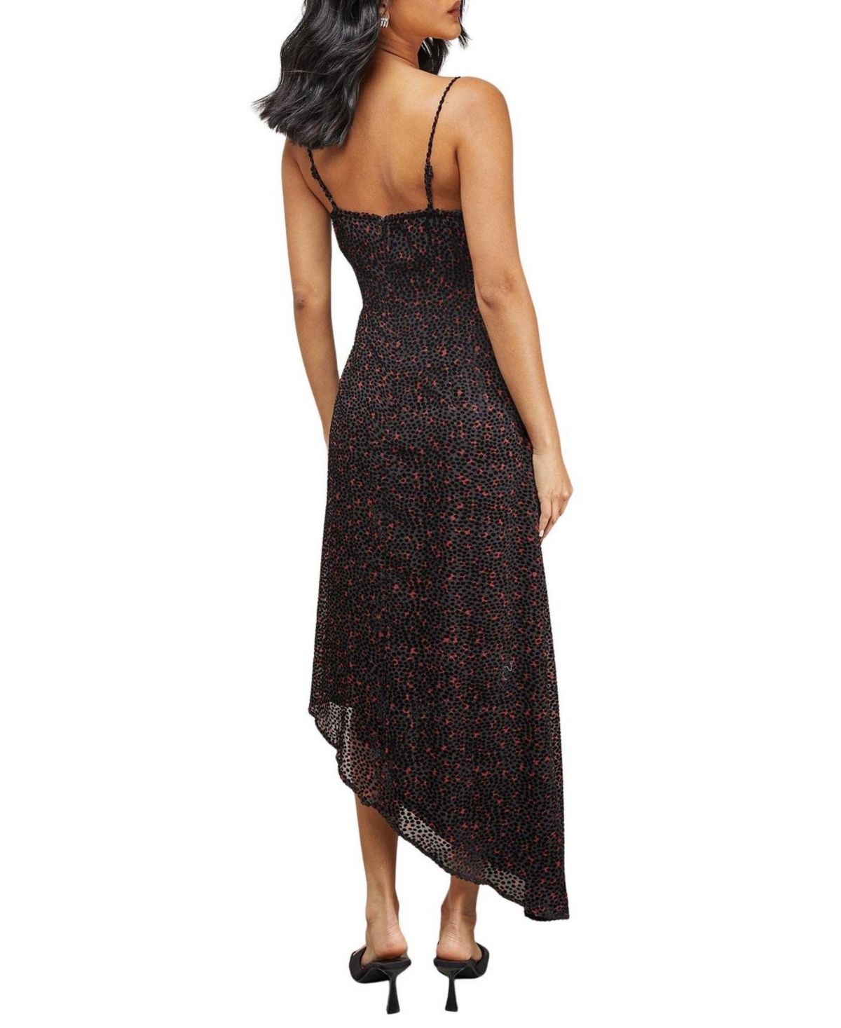 Warehouse Women's Spot Devore Cowl Neck Maxi Dress