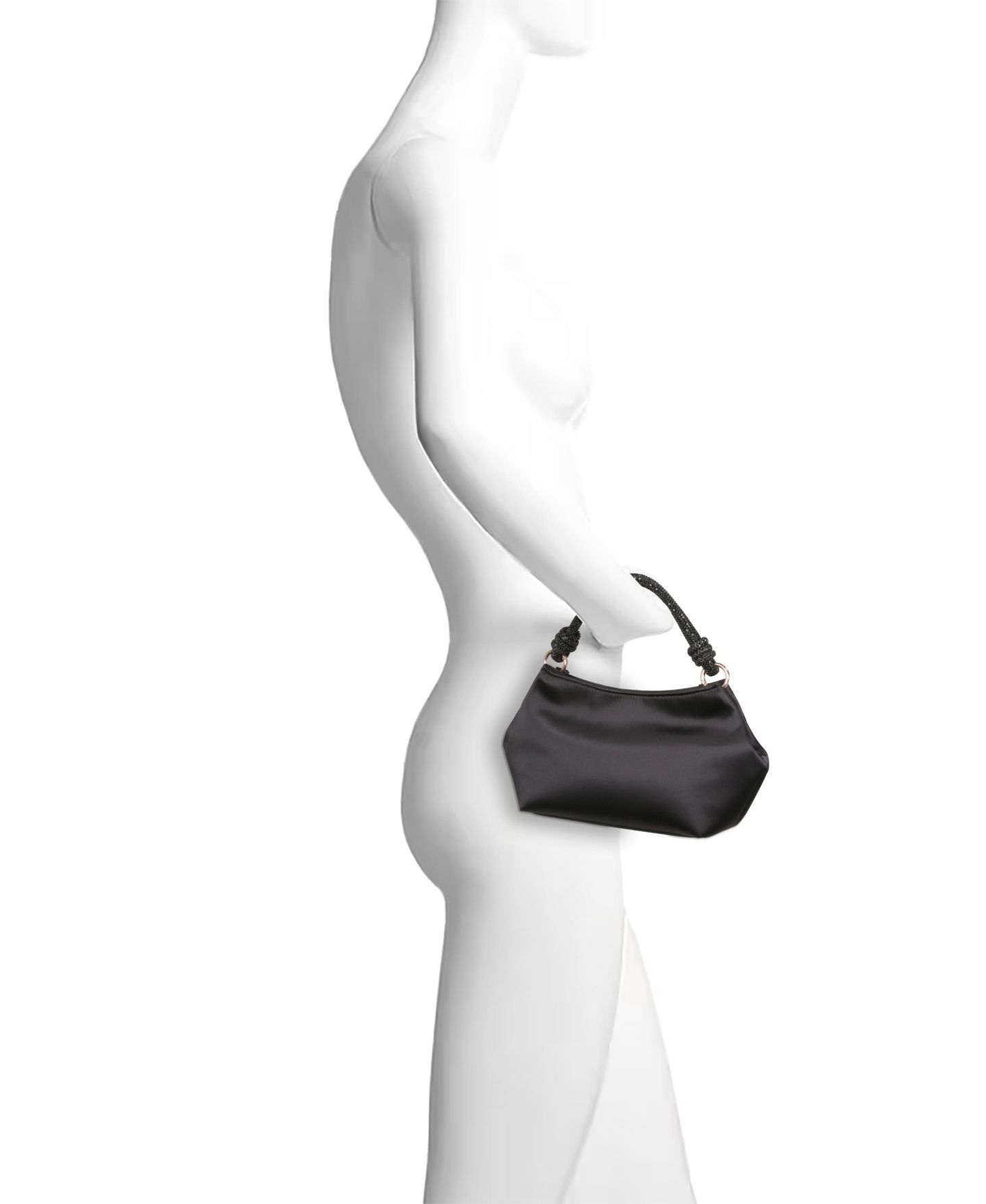 Женская сумка Jewel Badgley Mischka Noelle Crystal Handle Satin Pouch, цвет: Чёрный — фото 4