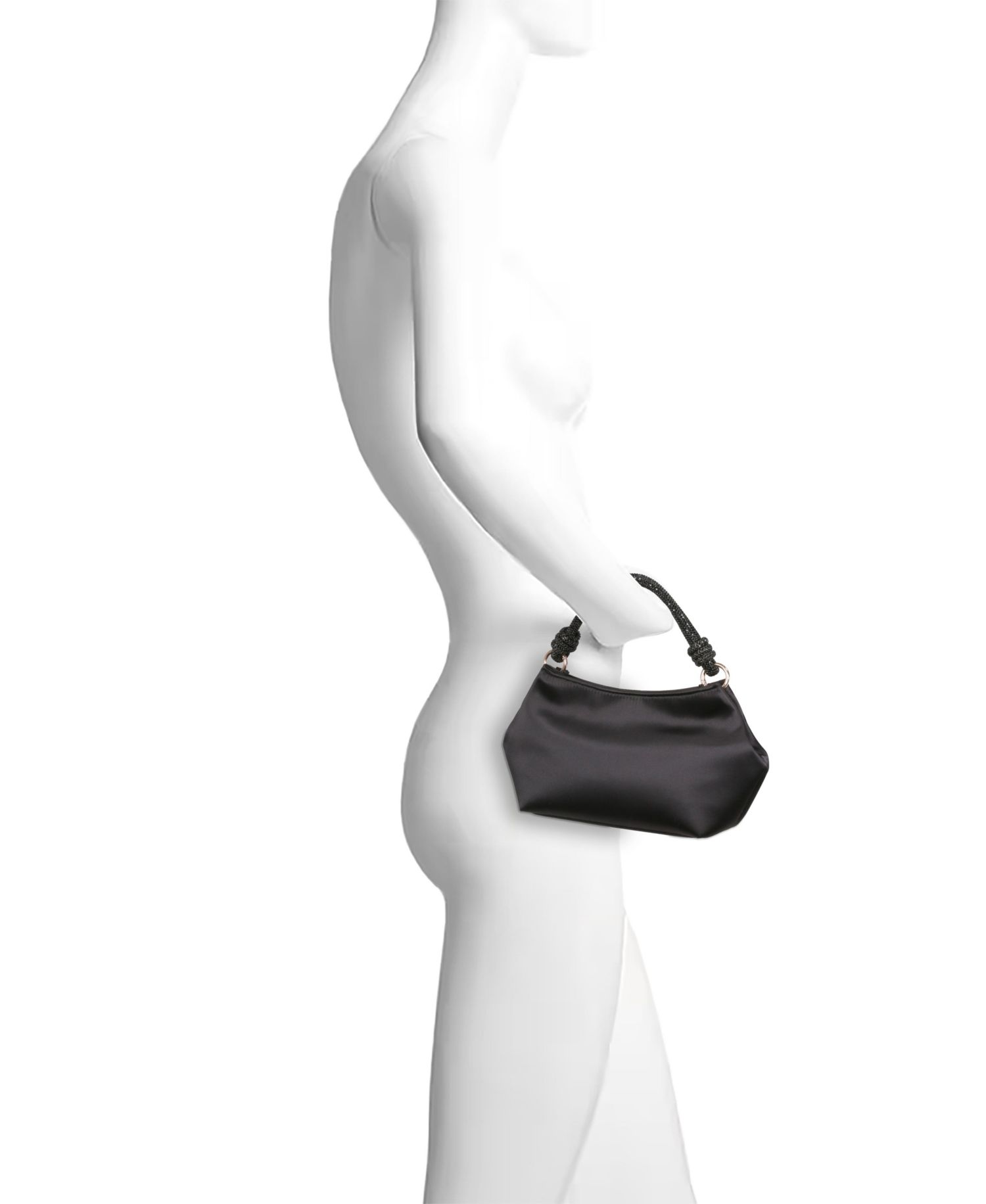 Noelle Crystal Handle Satin Pouch