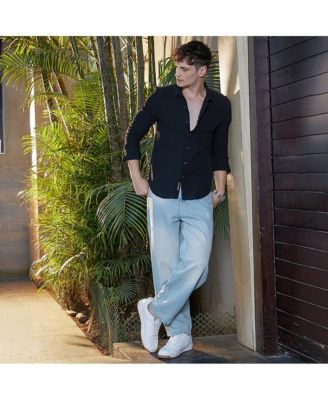 Men's Midnight Black Breezy-Weave Shirt