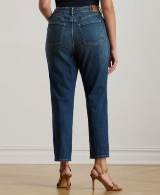 Plus Size High-Rise Straight Ankle Jeans