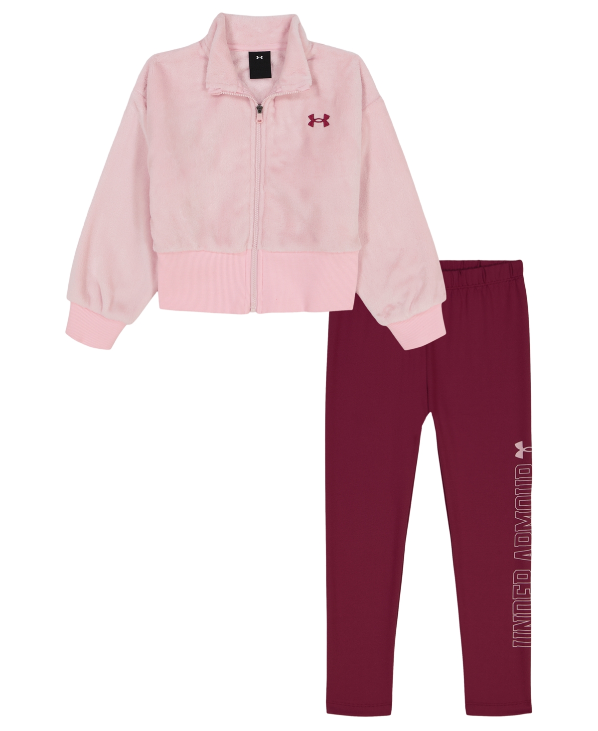 Under Armour Kids' Girls 2t-6x Full-zip Jacket And Stretch Leggings, 2-piece Set