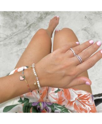 Pink Pearl Heart Charm 14K Gold - 10 millimeter