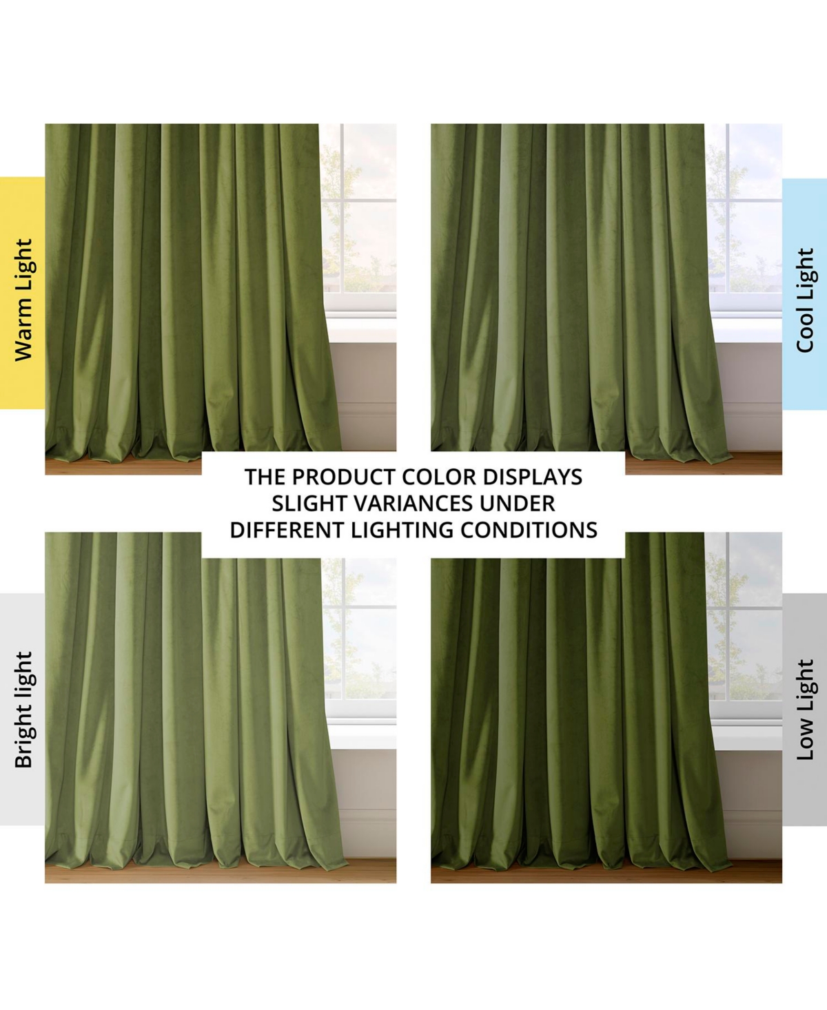 Half Price Drapes Basque Green Signature Velvet Blackout Curtain