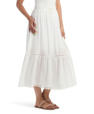 Juniors' Solid Crinkle A-Line Skirt