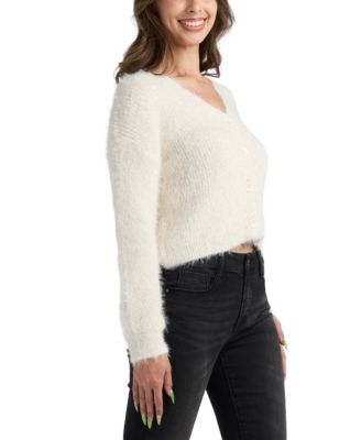 Juniors' V-Neck Long-Sleeve Cardigan