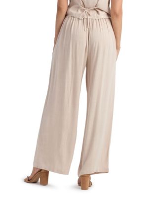 Juniors' Wide Leg Pleated Pants