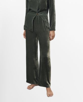 MANGO - Women's Silk Velvet Pants