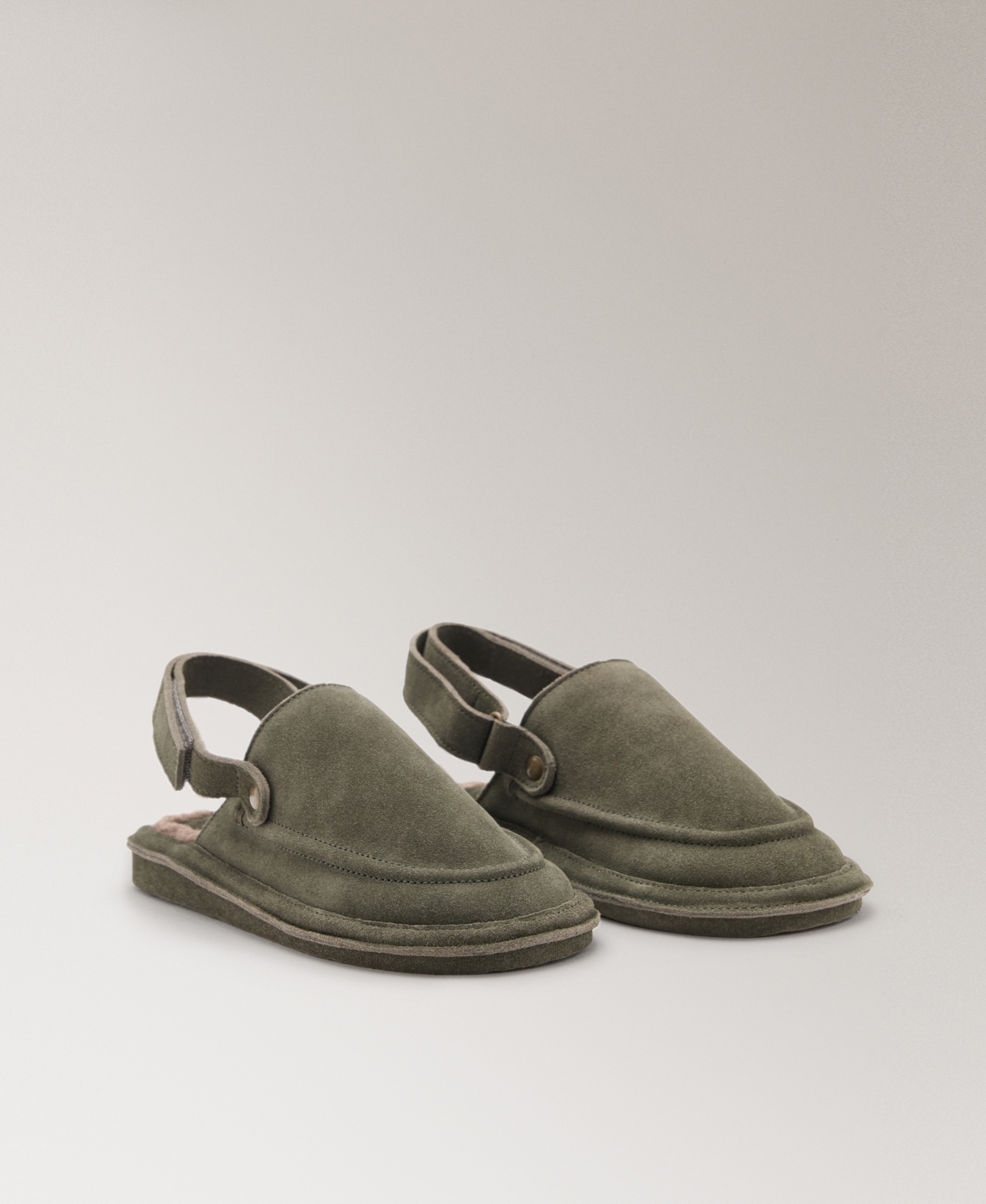 Mango Women's Sheepskin-Lined Leather Slippers