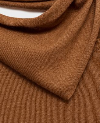 Women's Scarf Fine-Knit Sweater