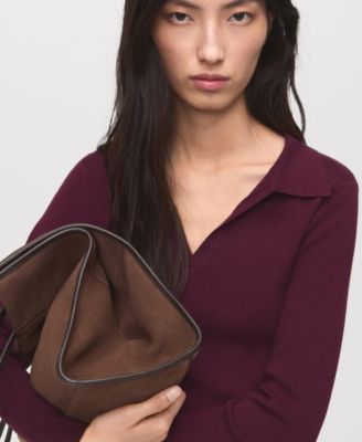 Women's Long-Sleeved Polo-Neck Sweater