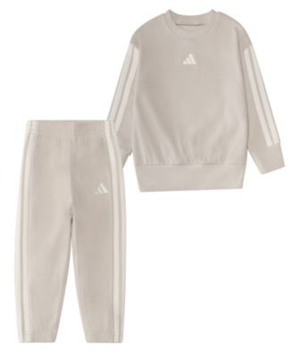 adidas - Baby Boys 2-Piece Winterized Pull-On Sweatshirt and Joggers Set