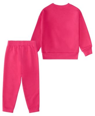 Baby Girls Long-Sleeve Crewneck Sweatshirt and Joggers, 2-Piece Set