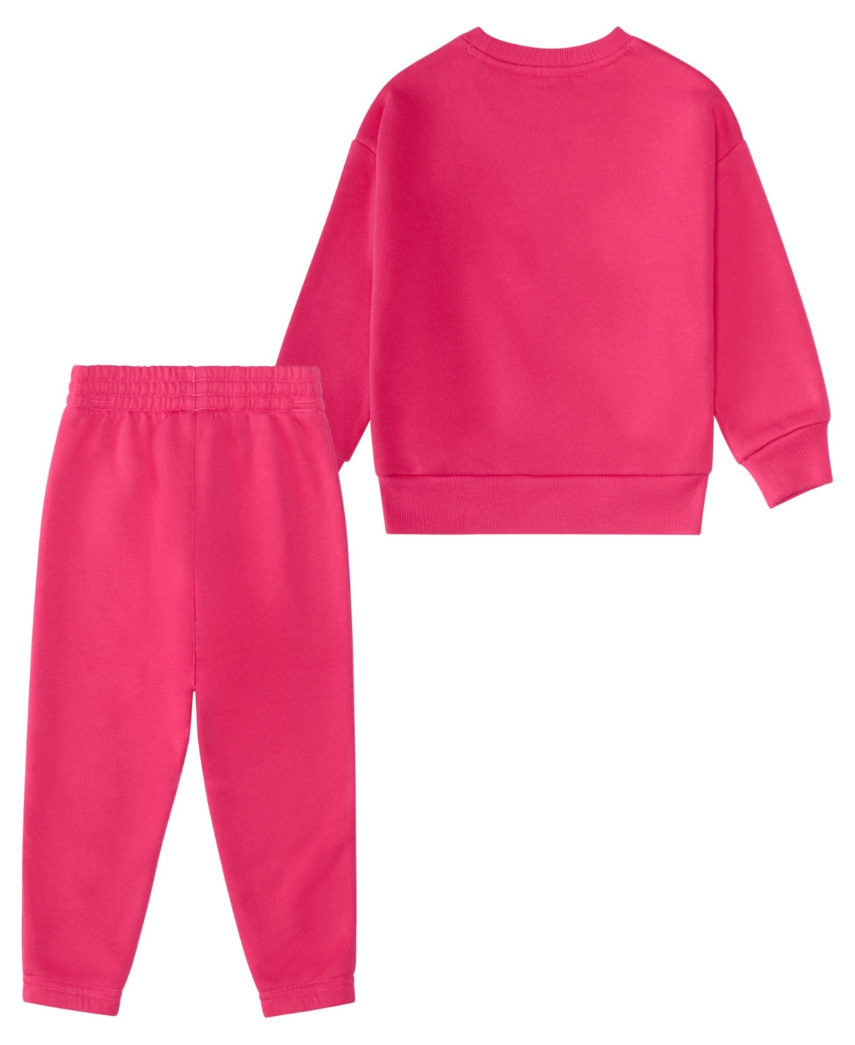 Adidas Originals Baby Girls 2-piece Long-sleeve Crewneck Sweatshirt And Joggers Set In Pink