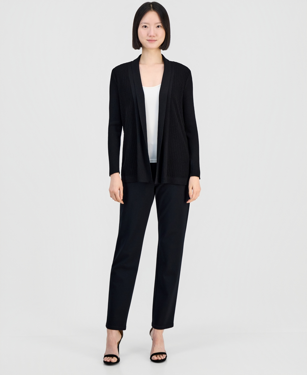 Anne Klein Women's Long-Sleeve Open-Front Cardigan