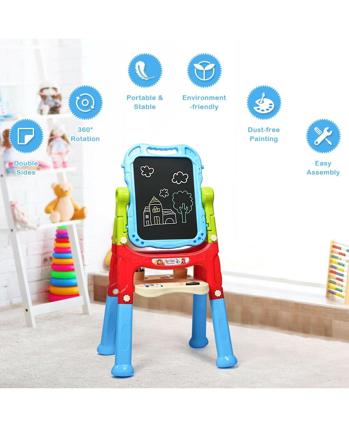 Mecale Height Adjustable Kids Art Easel Magnetic Double-Sided Board