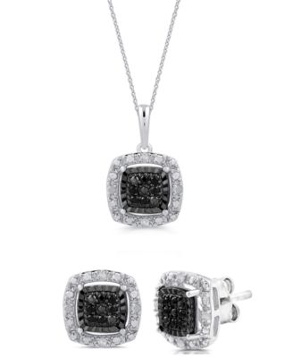 2-Piece Diamond Earrings and Pendant Necklace Set (1/4 ct. t.w.) in Sterling Silver