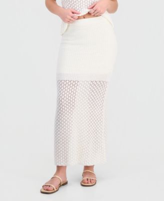 Juniors' Pull-On Crochet Maxi Skirt