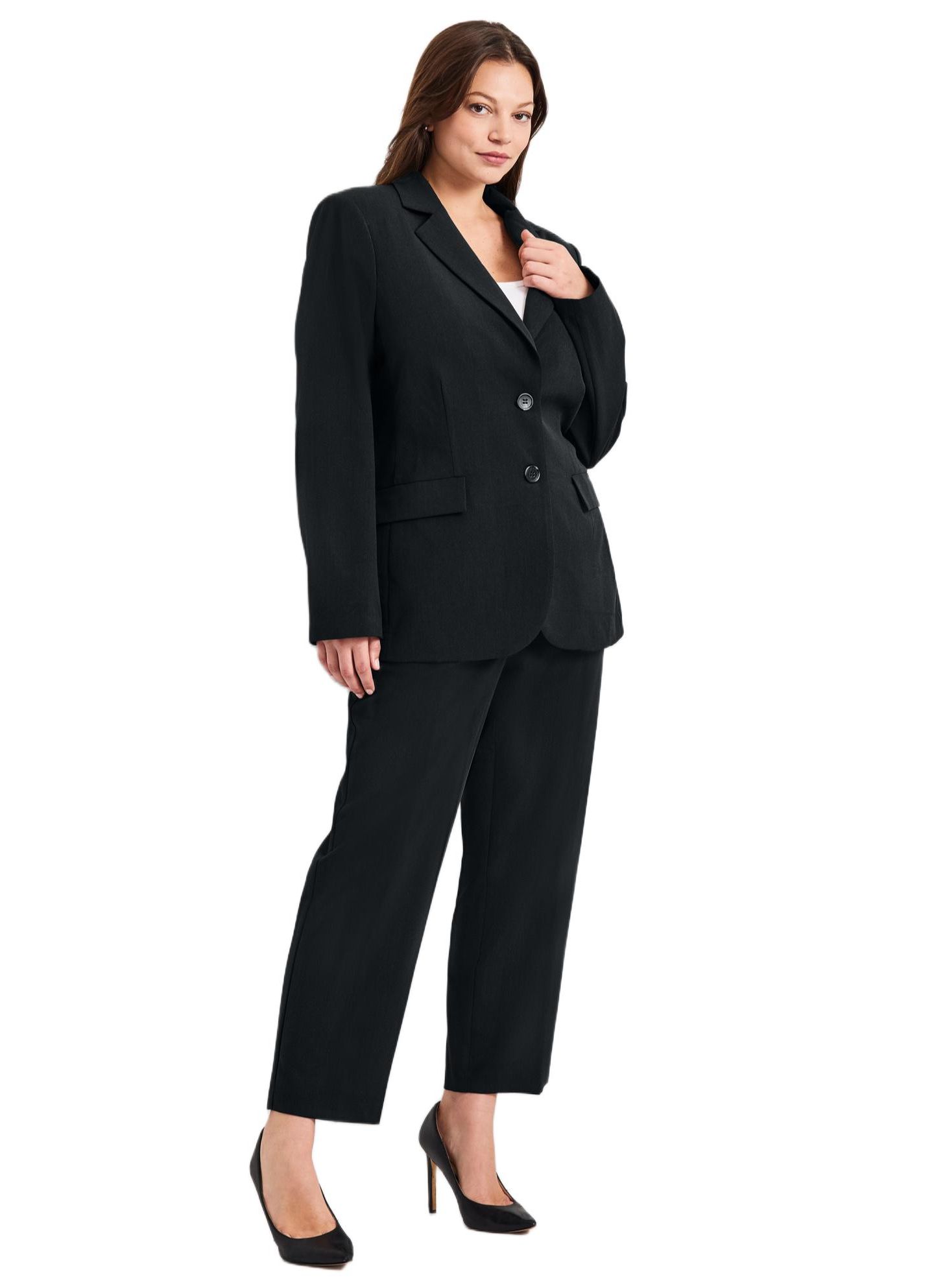 Женский пиджак AVENUE Plus Size Cool Hand Classic Blazer, цвет: Чёрный — фото 3