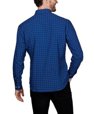 Men's Gingham Printed Performance Long Sleeve Shirt