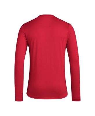 Men's Crimson Indiana Hoosiers On-Court Pregame Long Sleeve T-Shirt