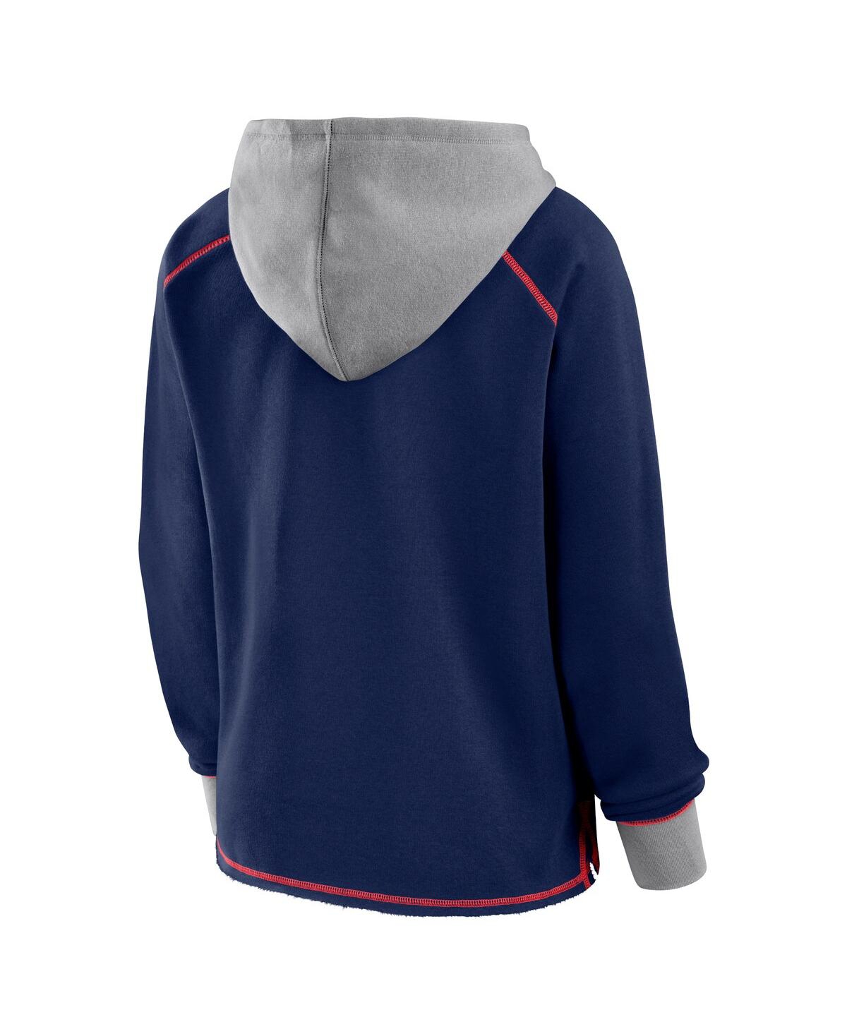 Logo Athletic Women's Navy New England Patriots Boom Fleece Pullover V-Neck Hoodie