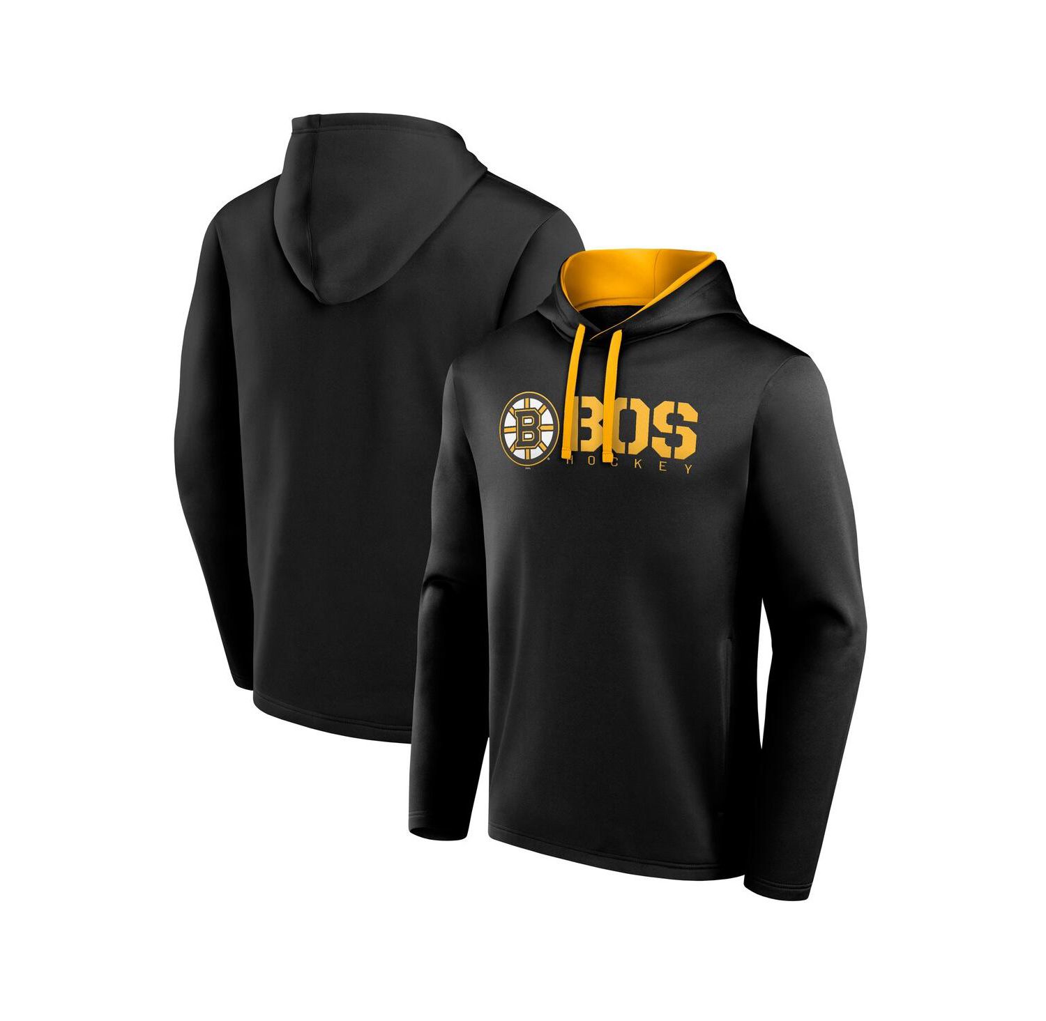 Men's Black Boston Bruins Head Start Pullover Hoodie