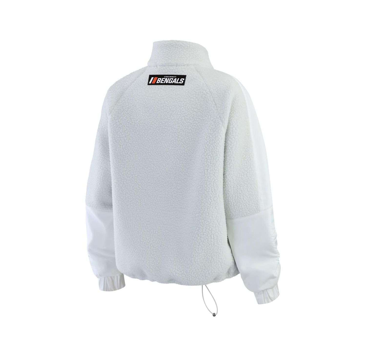 Women's White Cincinnati Bengals Polar Fleece Half-Zip Jacket