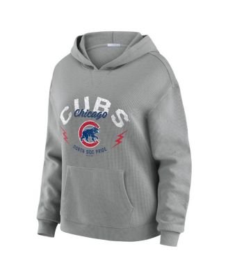 WEAR by Erin Andrews - Women's 2-Piece Gray Chicago Cubs Waffle-Knit Long-Sleeve Hoodie and Lounge Pant Set