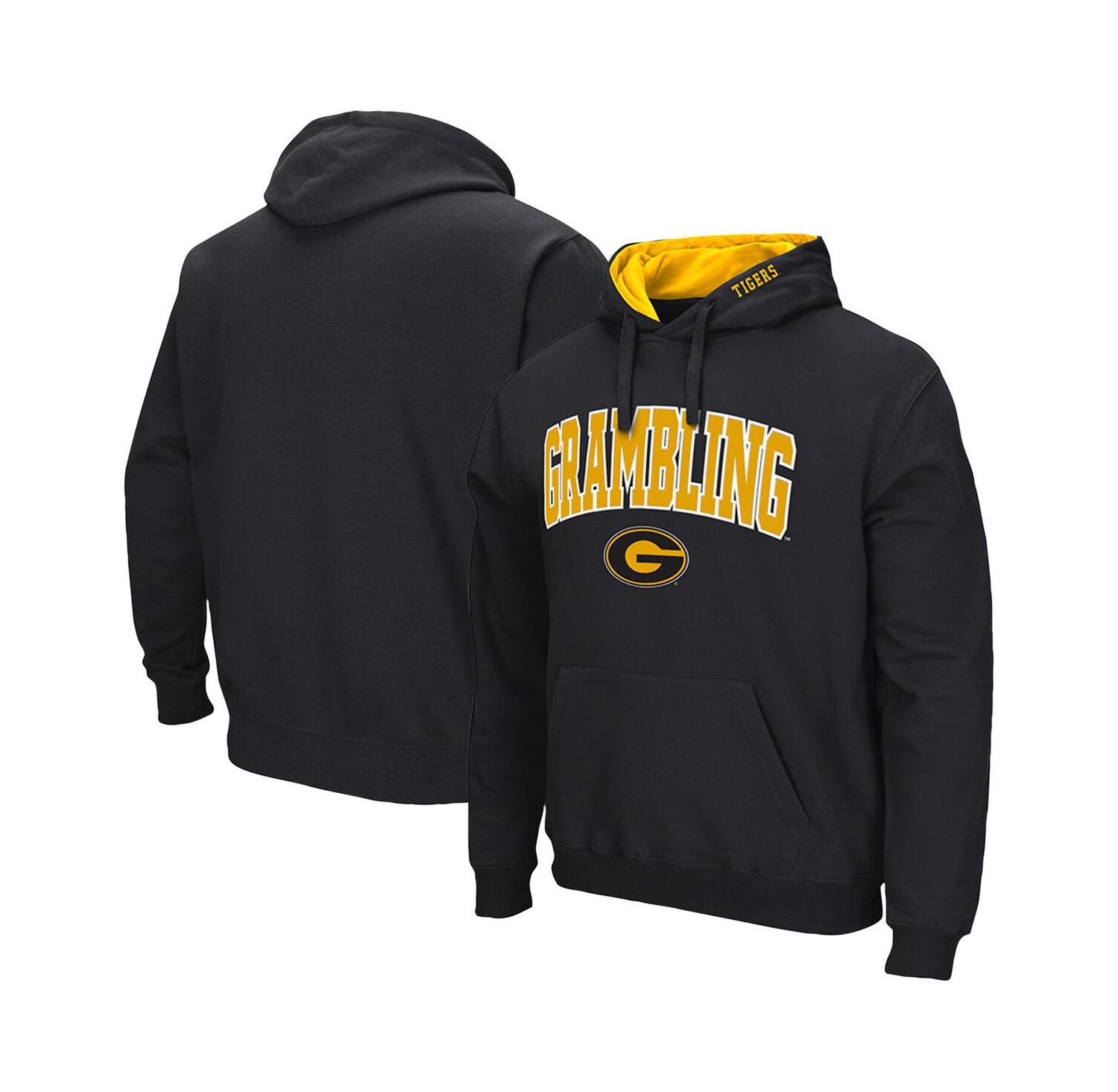 Men's Black Grambling Tigers Arch Logo 3.0 Pullover Hoodie