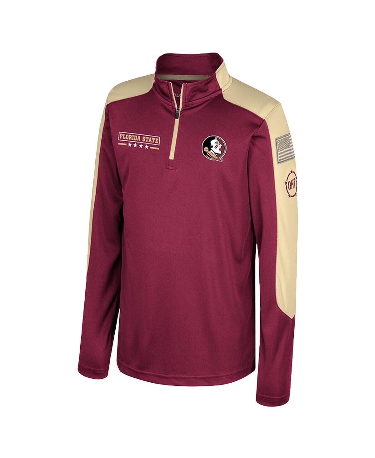 Colosseum Big Boys and Girls Garnet Florida State Seminoles Oht Military Appreciation Cyclone Quarter-Zip Windshirt