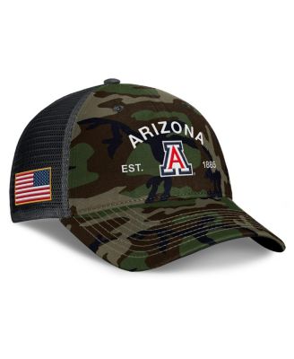 Men's Camo Arizona Wildcats 2025 Military Appreciation Rise Adjustable Trucker Hat