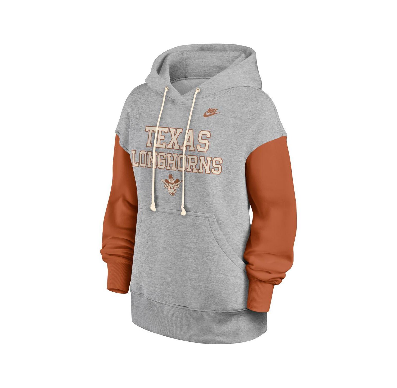 Women's Heather Gray/Texas Orange Texas Longhorns Oversized Legacy Phoenix Pullover Hoodie