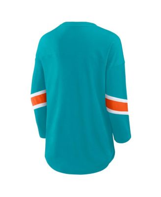 Women's Aqua Miami Dolphins Redzone 3/4-Sleeve T-Shirt