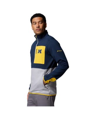 Men's Navy/Gray Michigan Wolverines Hike Omni-Wick Half-Zip Pullover Hoodie