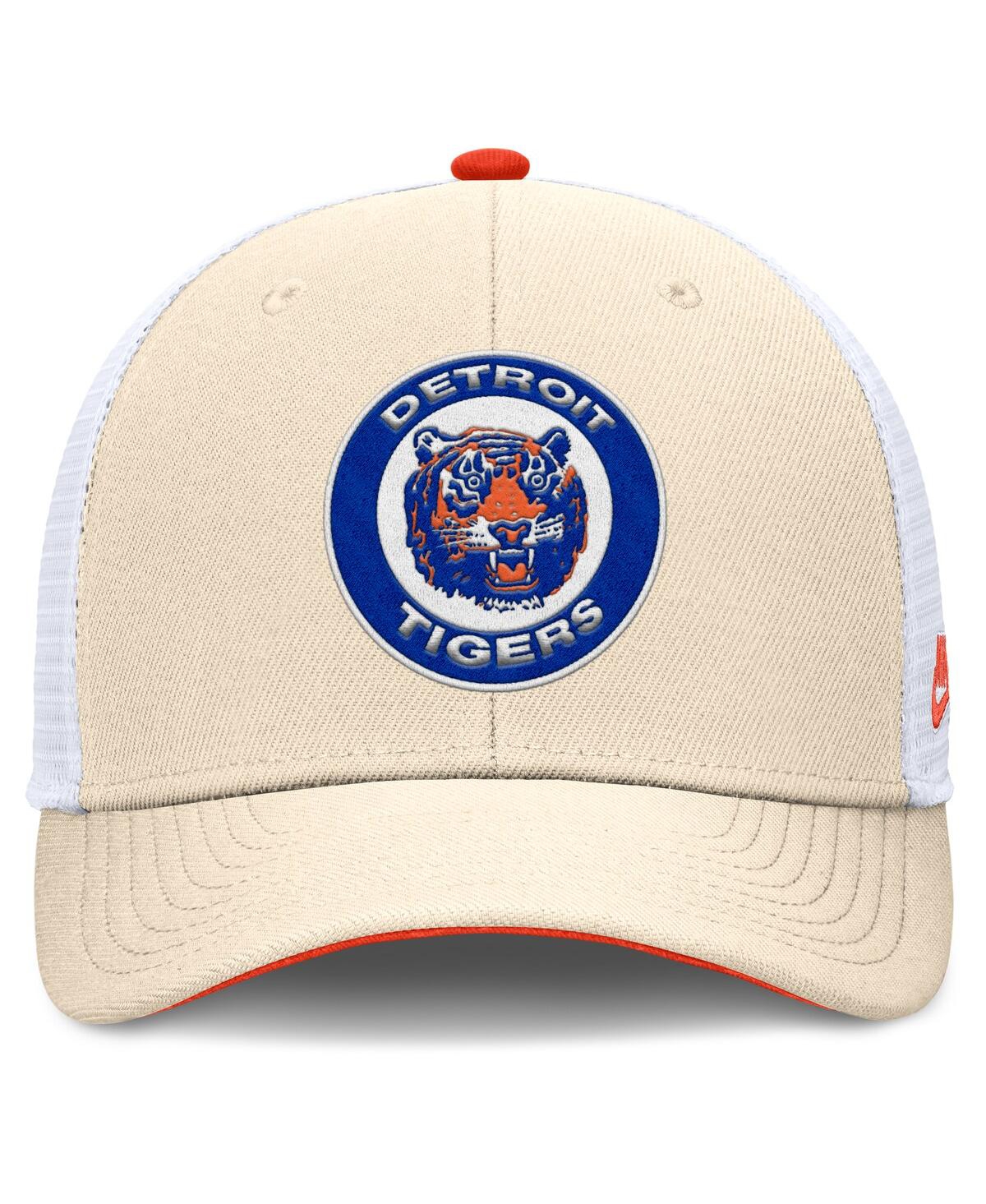 Nike Men's Natural Detroit Tigers Cooperstown Collection Dri-fit Rise Trucker Adjustable Hat