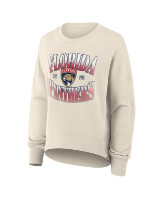Women's Cream Florida Panthers Oversized Slice Pullover Sweatshirt