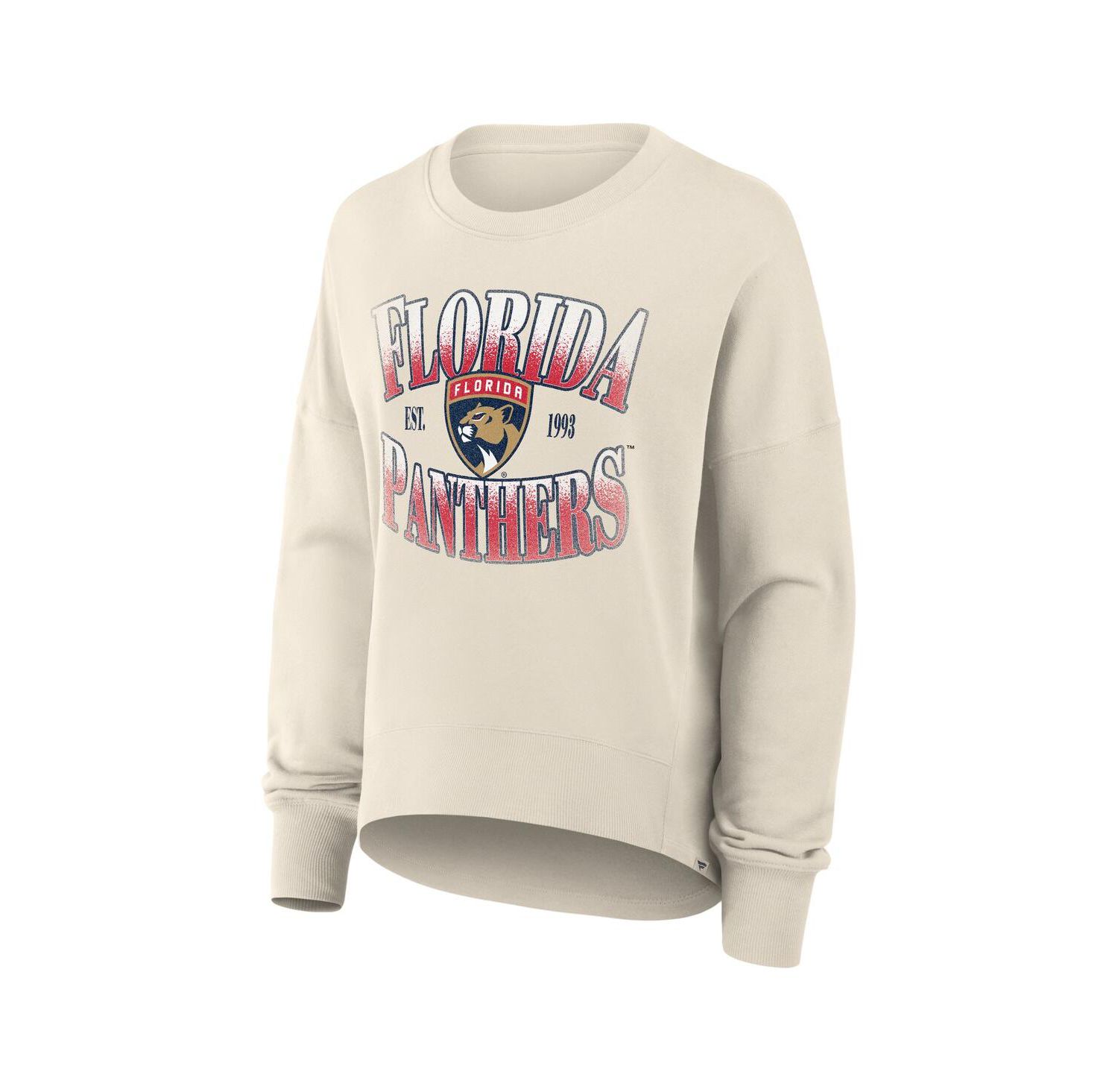 Women's Cream Florida Panthers Oversized Slice Pullover Sweatshirt